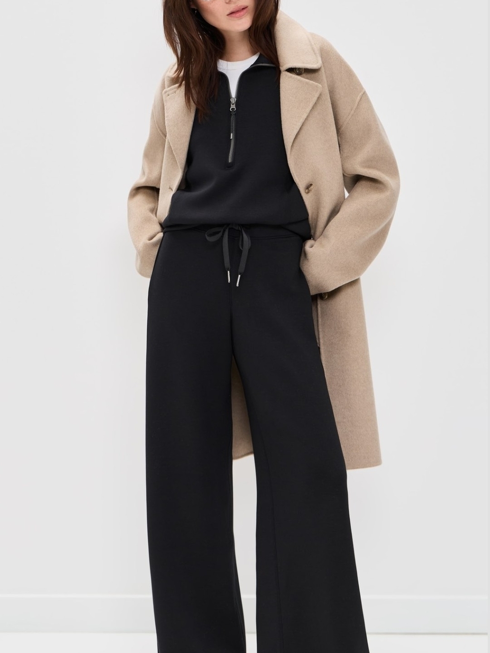 SPANX Black Wide-Leg Pull-On Pants